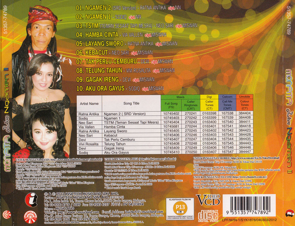 Monata Live Ngamen Ii Vcd I Musicland Mak iki anakmu prawan wiwit mbiyen ono ing perantauan iling ngiwangi neng kantin sekolahan. i musicland